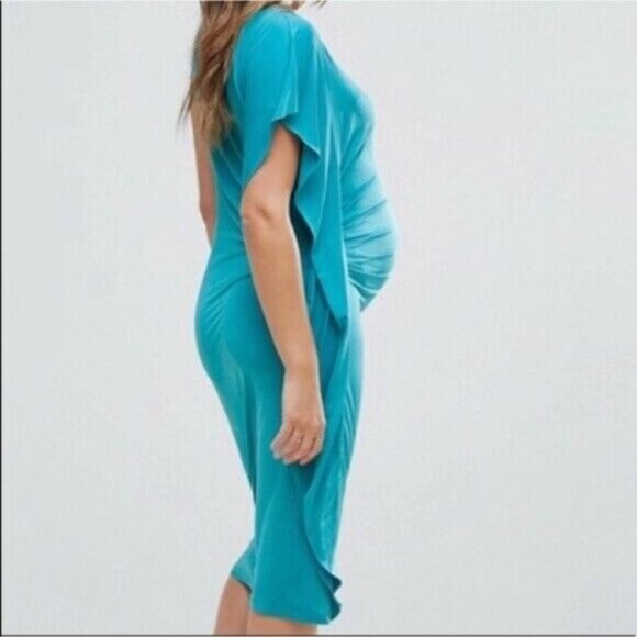 ASOS Maternity Jade Drape Midi Dress - Picture 2 of 6